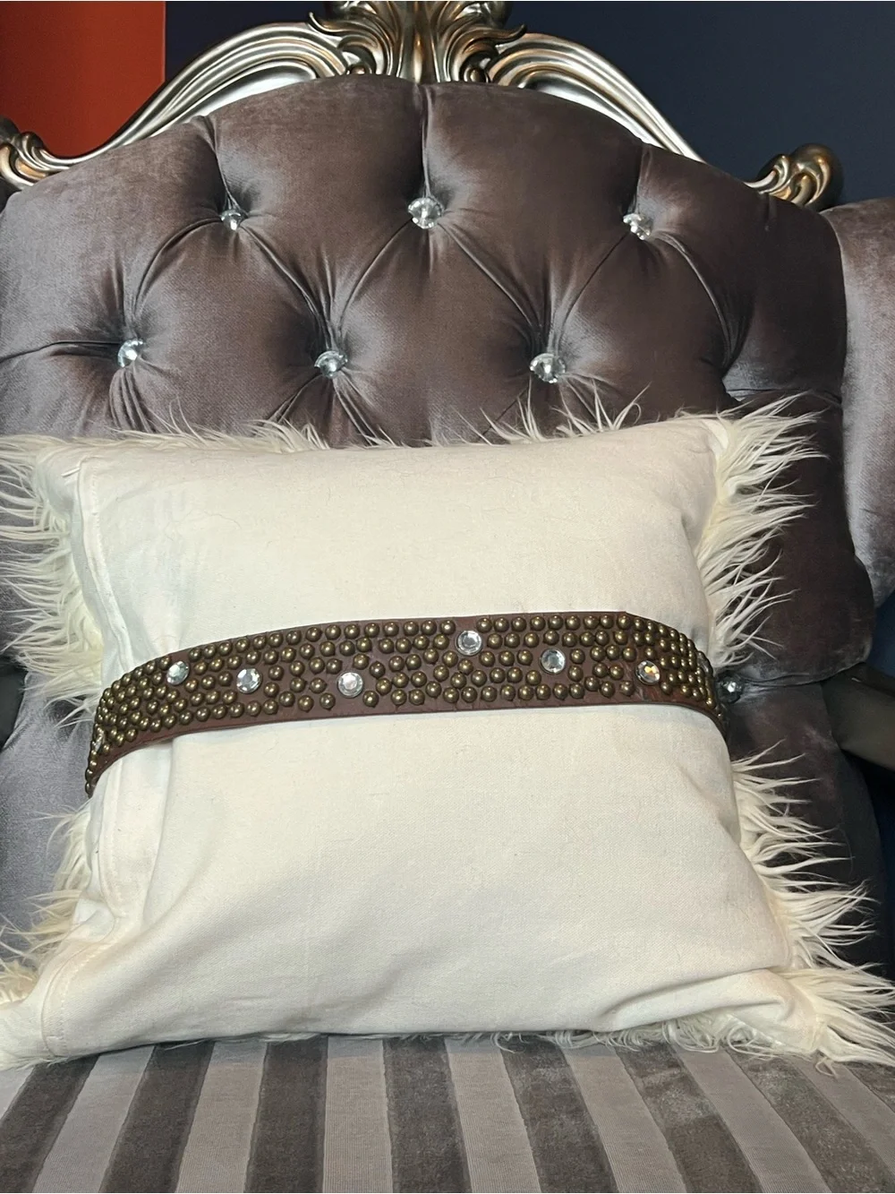 🤎💎 Brown Studded & Rhinestone Embellished Statement Belt ✨🌟